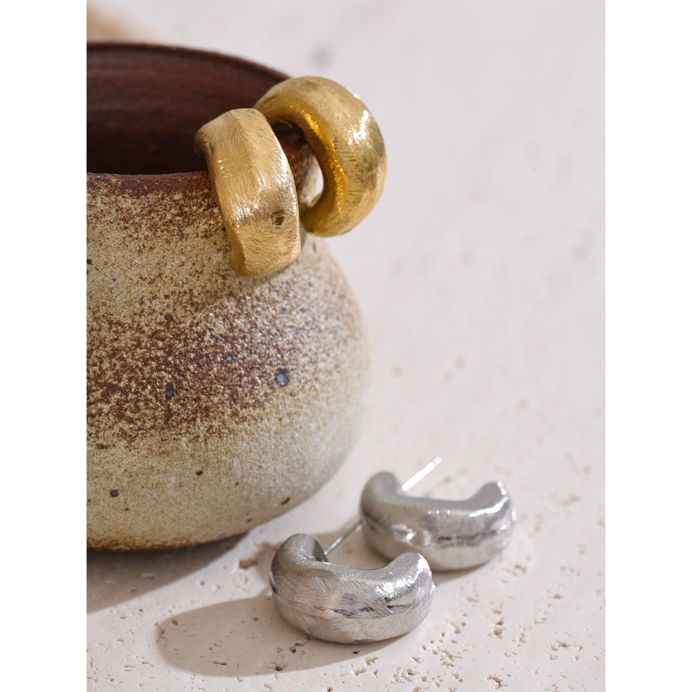 Premium stainless steel earrings finished with 18k gold plating