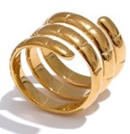 Premium stainless steel ring finished with 18k gold plating