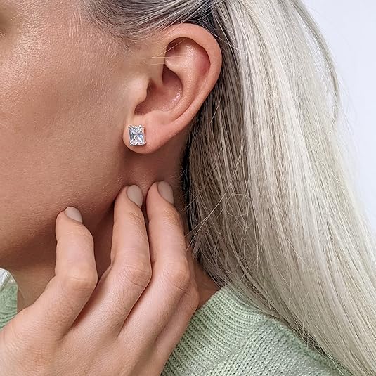 IGI Certified Radiant Cut Lab Diamond Stud Earrings (2–4 ct each) — Custom Made in Gold or Silver