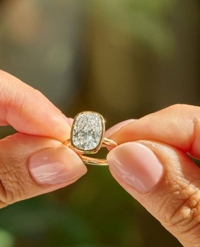 IGI Certified Cushion-Radiant Cut VS2 Lab Diamond Ring (1–3 ct) in Solid Gold 10K–18K or 925 Sterling Silver