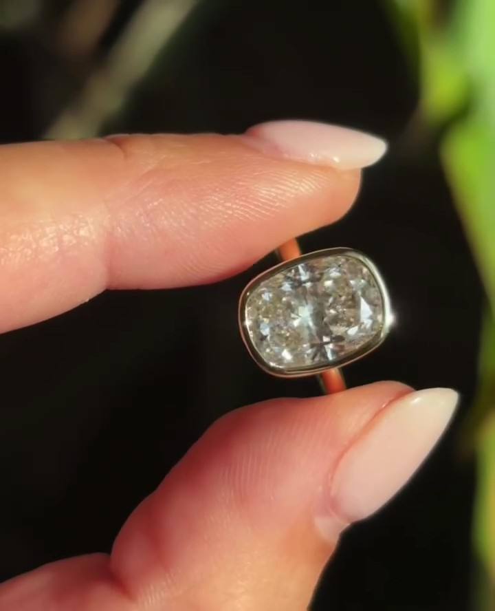 IGI Certified Cushion-Radiant Cut VS2 Lab Diamond Ring (1–3 ct) in Solid Gold 10K–18K or 925 Sterling Silver