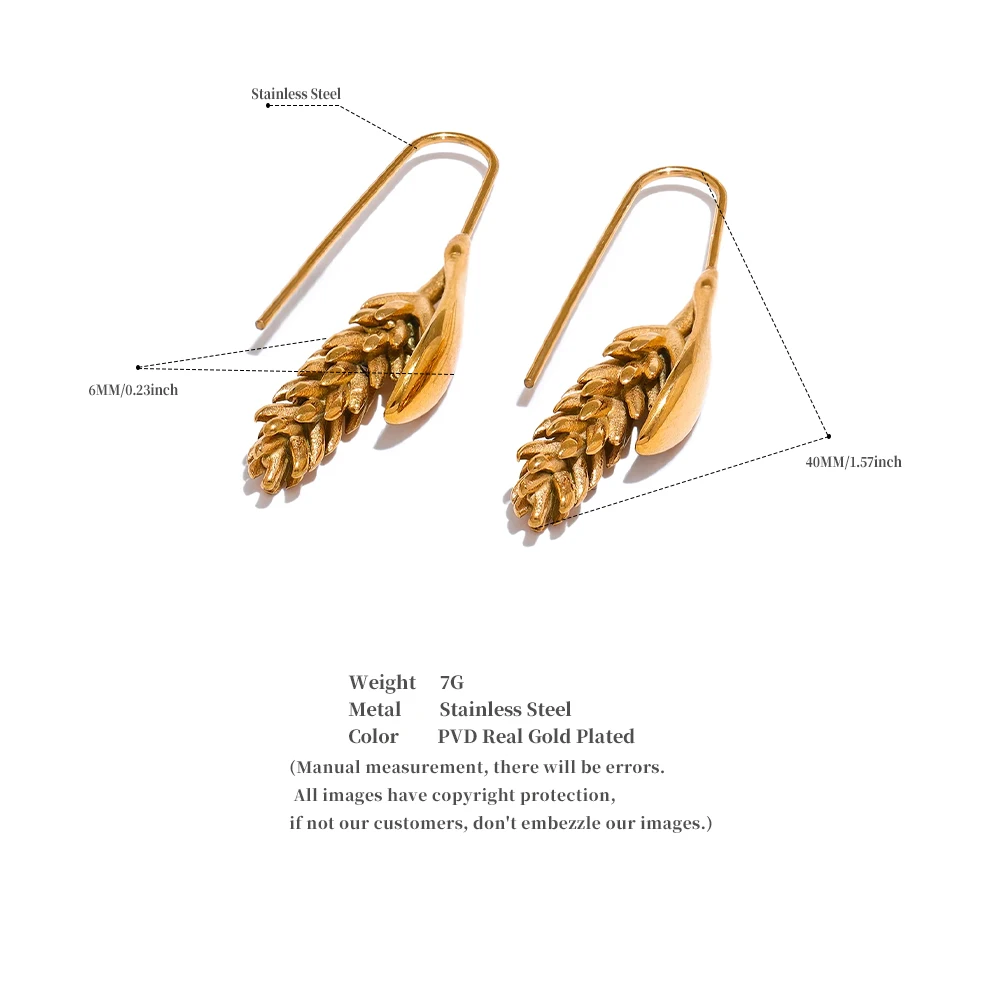 Premium stainless steel earrings finished with platinum plating.