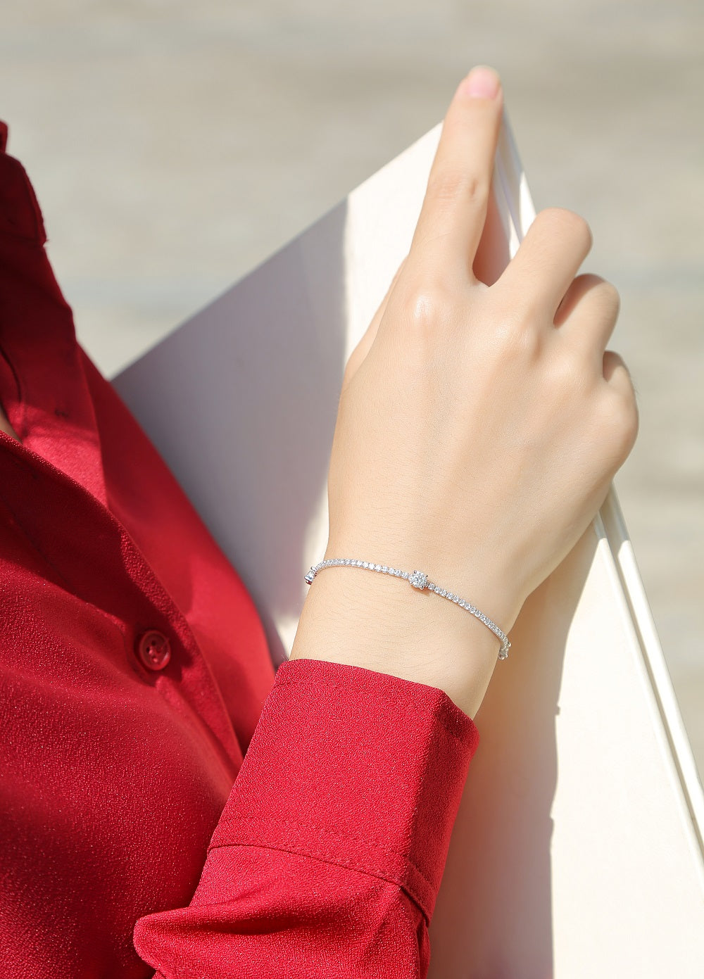 Classic Moissanite Multi-Stone Bracelet | 0.4 CTW, D Color, VVS Clarity, Sterling Silver