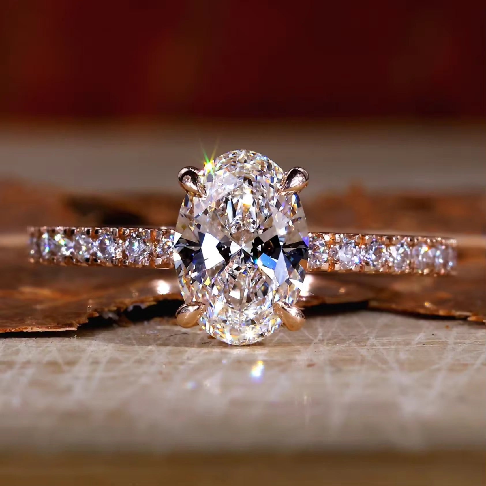 IGI Certified Eternity Hidden Halo Oval VS2 Lab Diamond Ring (5ct) in 925 Sterling Silver or 10K–18K Solid Gold