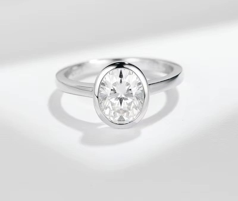 IGI Certified Oval Cut VS2 Lab Diamond Ring (1–3 ct) in Solid Gold 10K–18K or 925 Sterling Silver