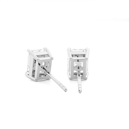 IGI Certified Radiant Cut Lab Diamond Stud Earrings (2–4 ct each) — Custom Made in Gold or Silver
