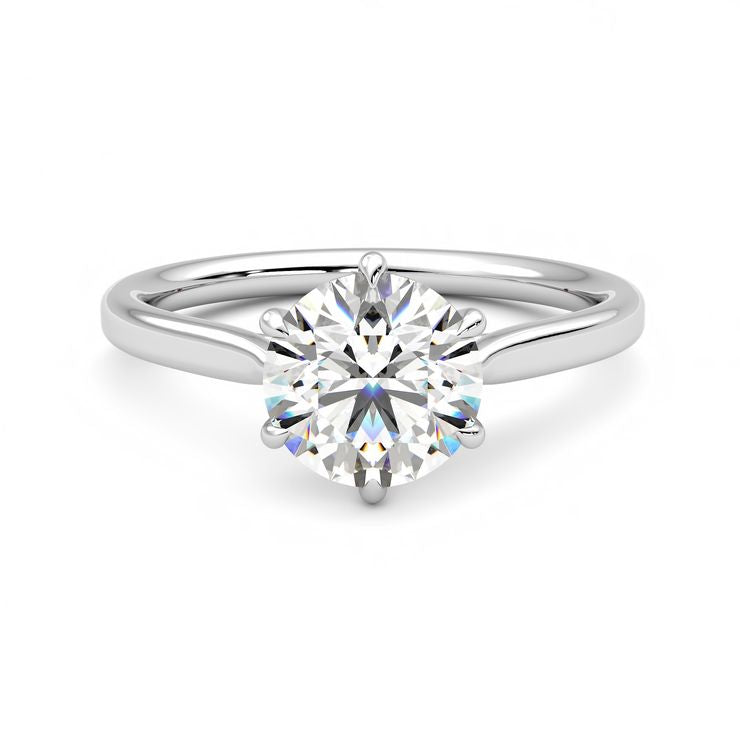 Majestic Solitaire 3 Carat Moissanite Ring | D Color, VVS Clarity, Platinum-Plated Sterling Silver
