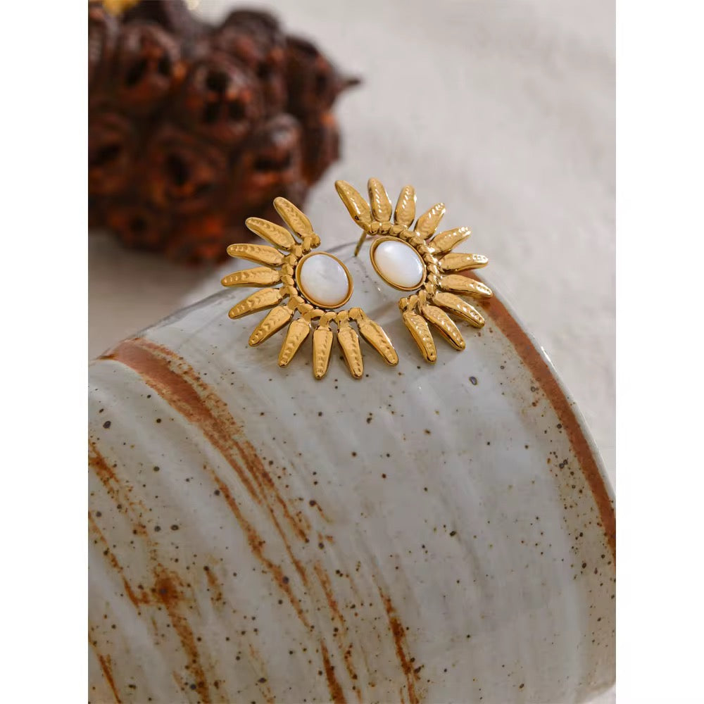 Premium stainless steel earrings finished with 18k gold plating