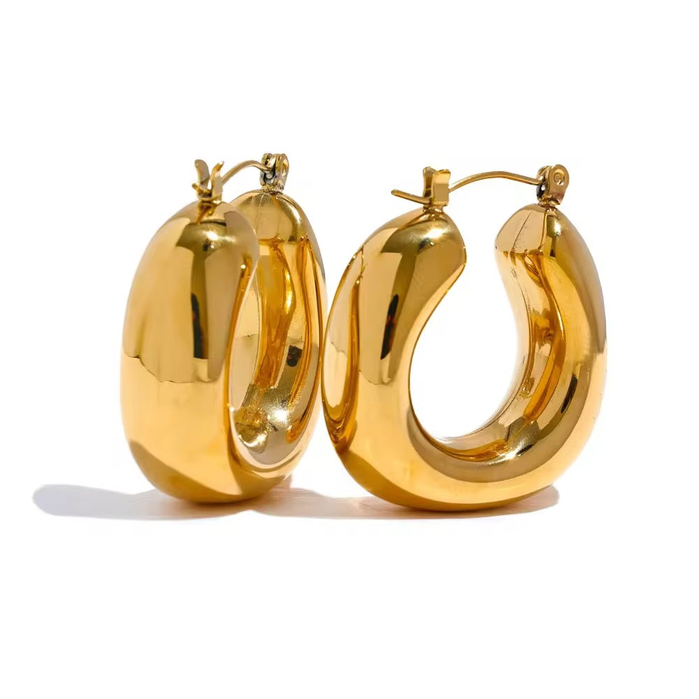 Premium stainless steel earrings finished with 18k gold plating