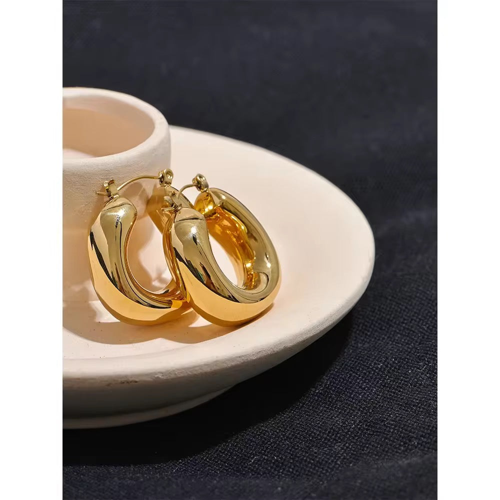 Premium stainless steel earrings finished with 18k gold plating
