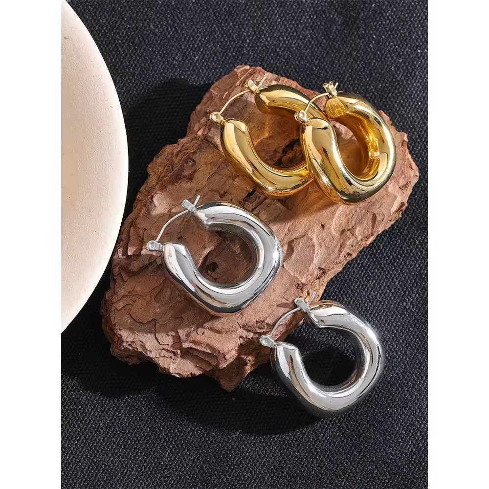 Premium stainless steel earrings finished with 18k gold plating