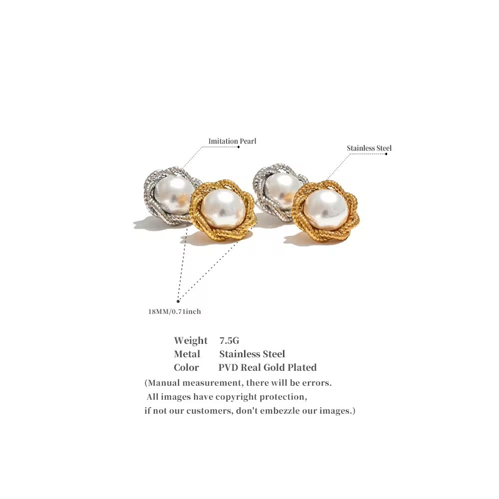 Premium stainless steel earrings finished with 18k gold plating