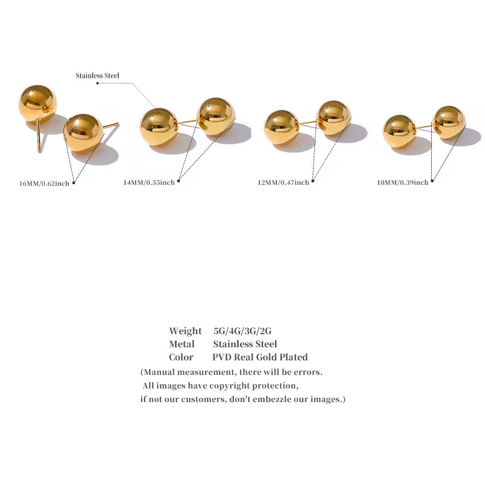 Premium stainless steel earrings finished with 18k gold plating