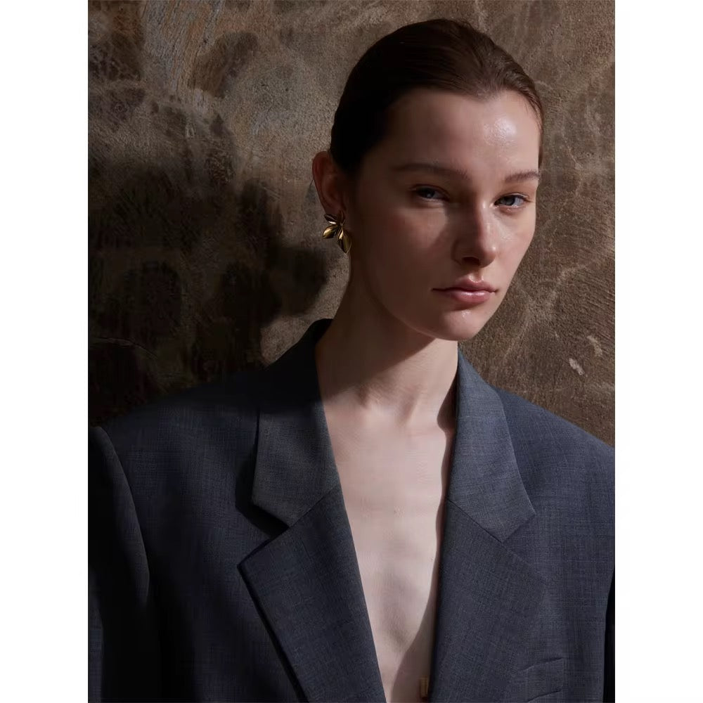 Premium stainless steel earrings with platinum plating