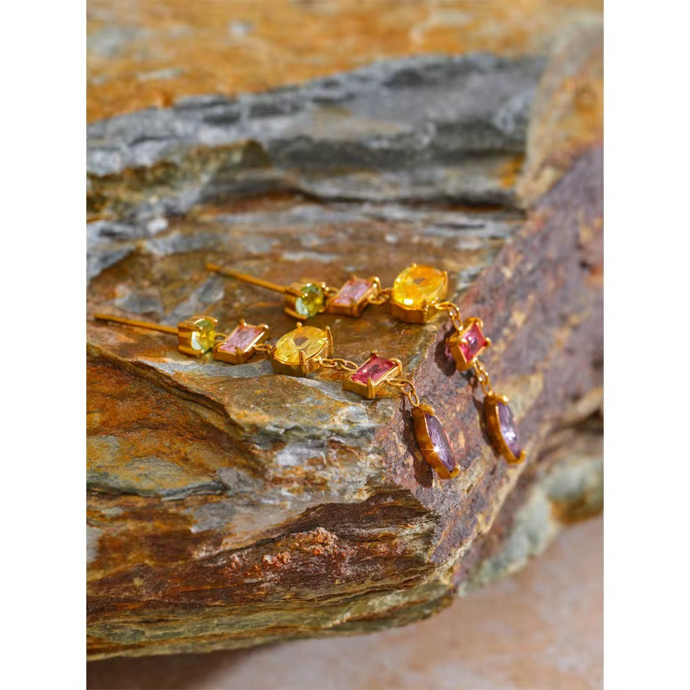 Premium stainless steel earrings finished with 18k gold plating