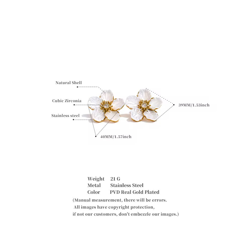 Premium stainless steel earrings finished with 18k gold plating