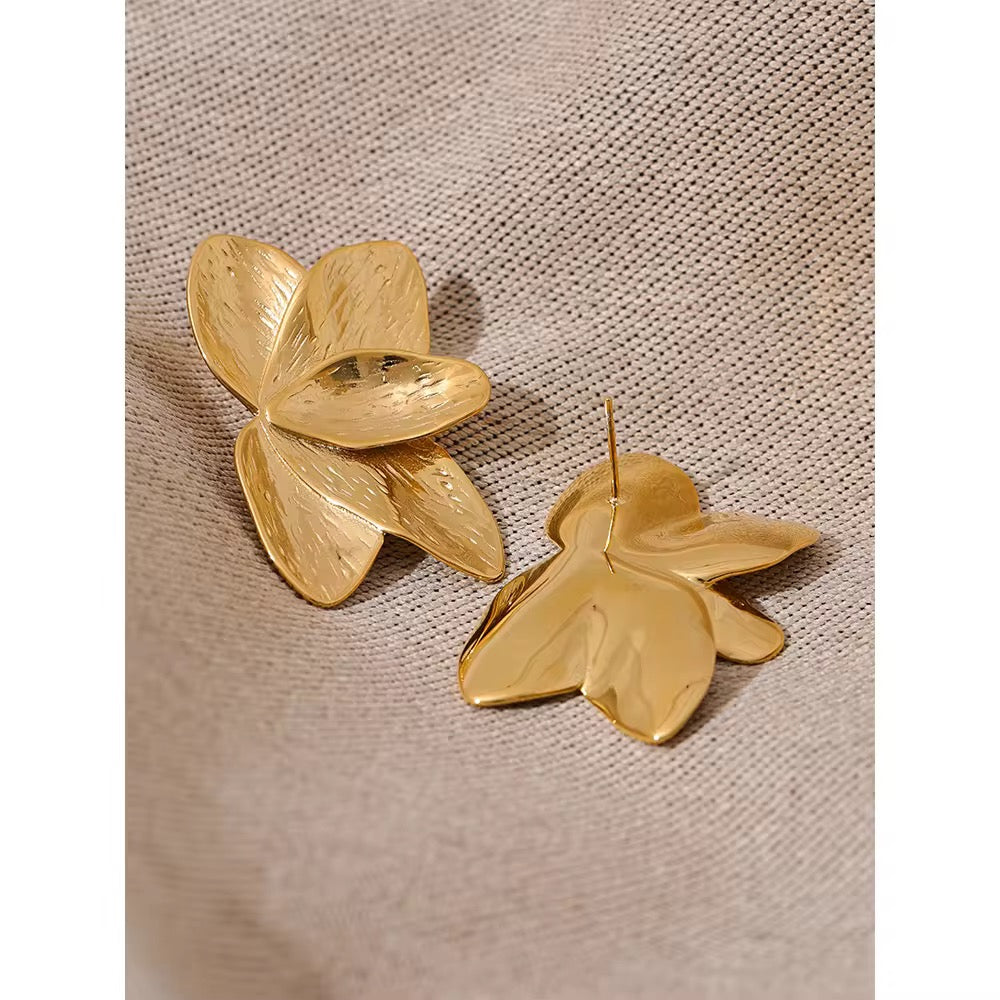 Premium stainless steel earrings finished with 18k gold plating