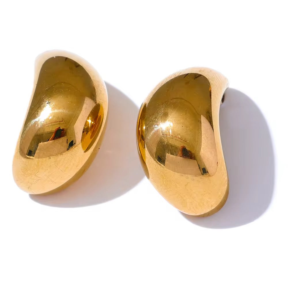 Premium stainless steel earrings finished with 18k gold plating