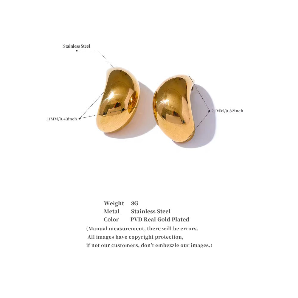 Premium stainless steel earrings finished with 18k gold plating