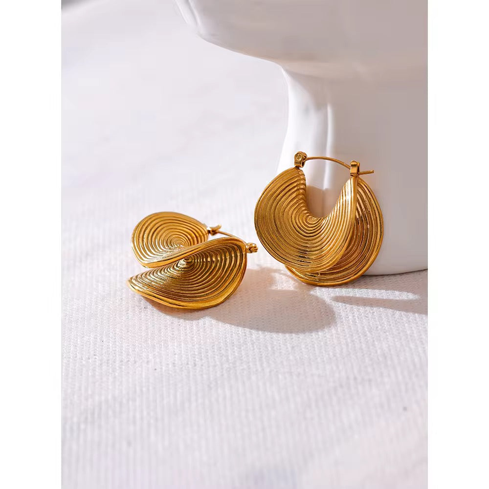 Premium stainless steel earrings finished with 18k gold plating