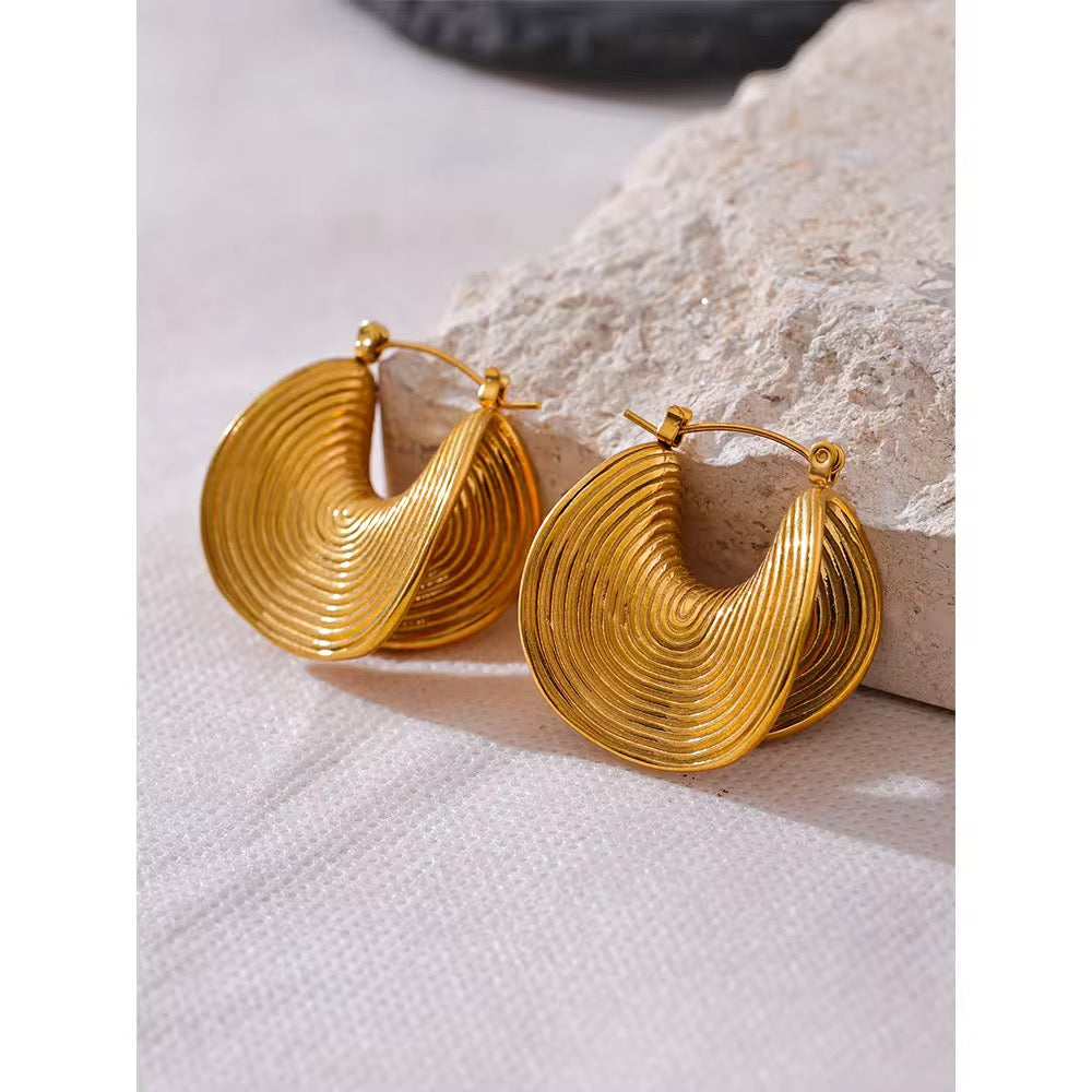 Premium stainless steel earrings finished with 18k gold plating