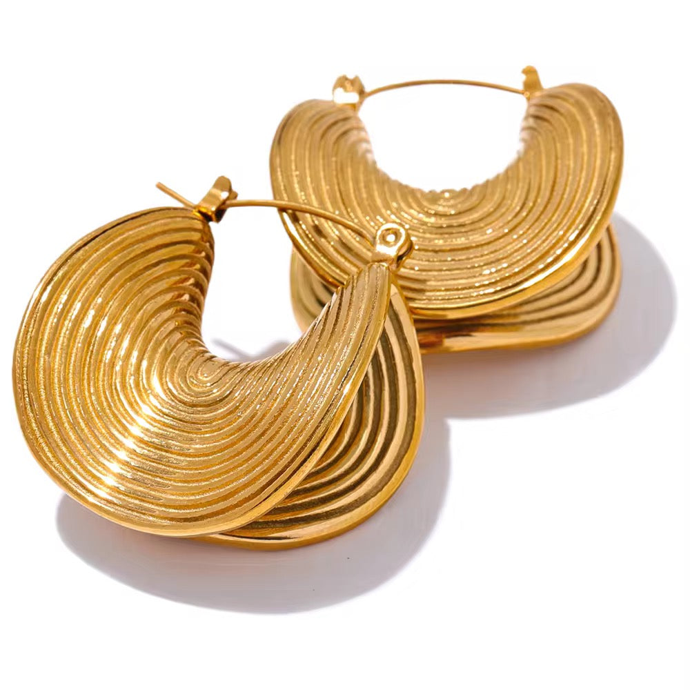 Premium stainless steel earrings finished with 18k gold plating