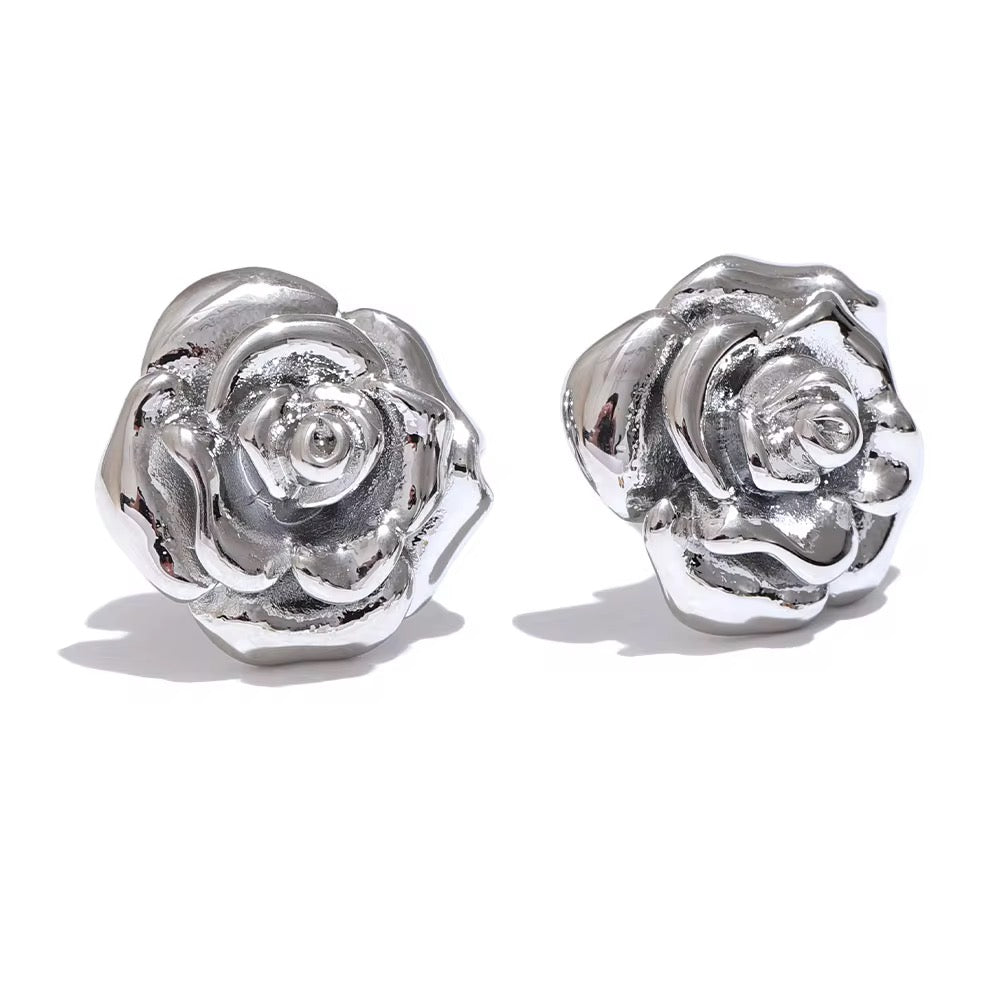 Premium stainless steel earrings with platinum plating