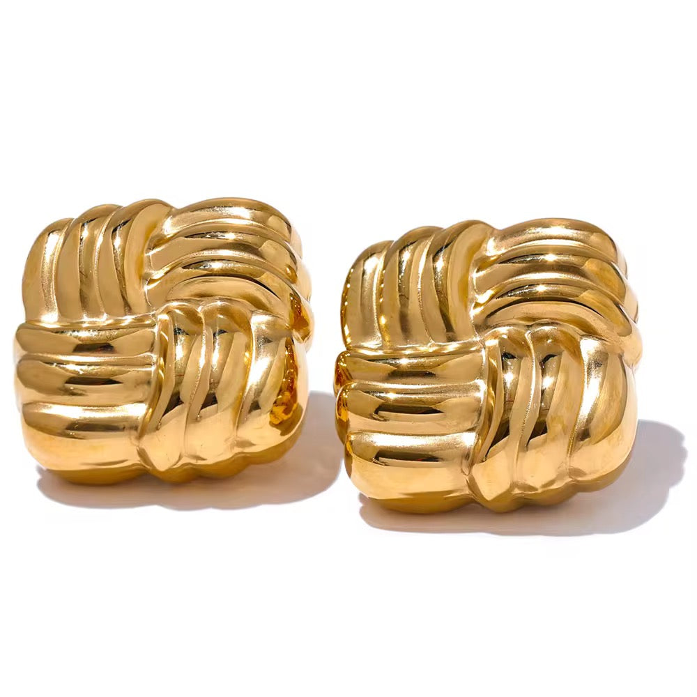 Premium stainless steel earrings finished with 18k gold plating
