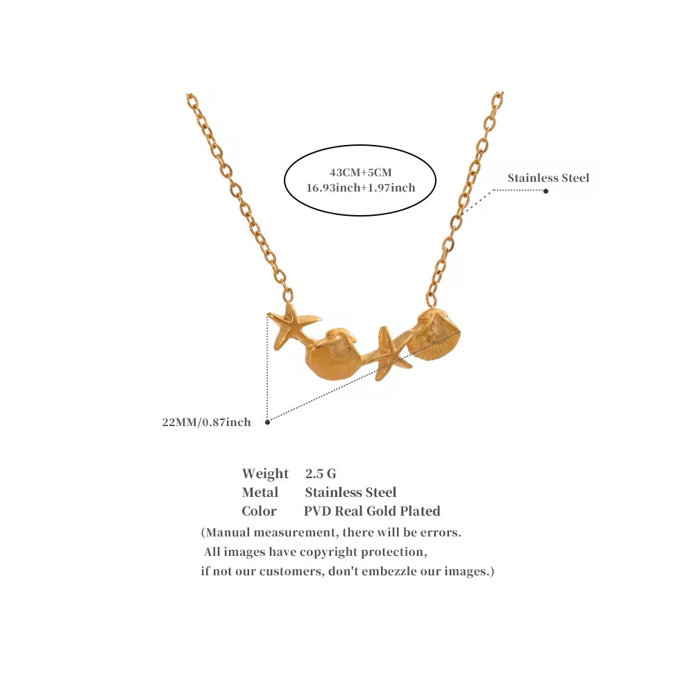 Premium stainless steel necklace finished with 18k gold plating