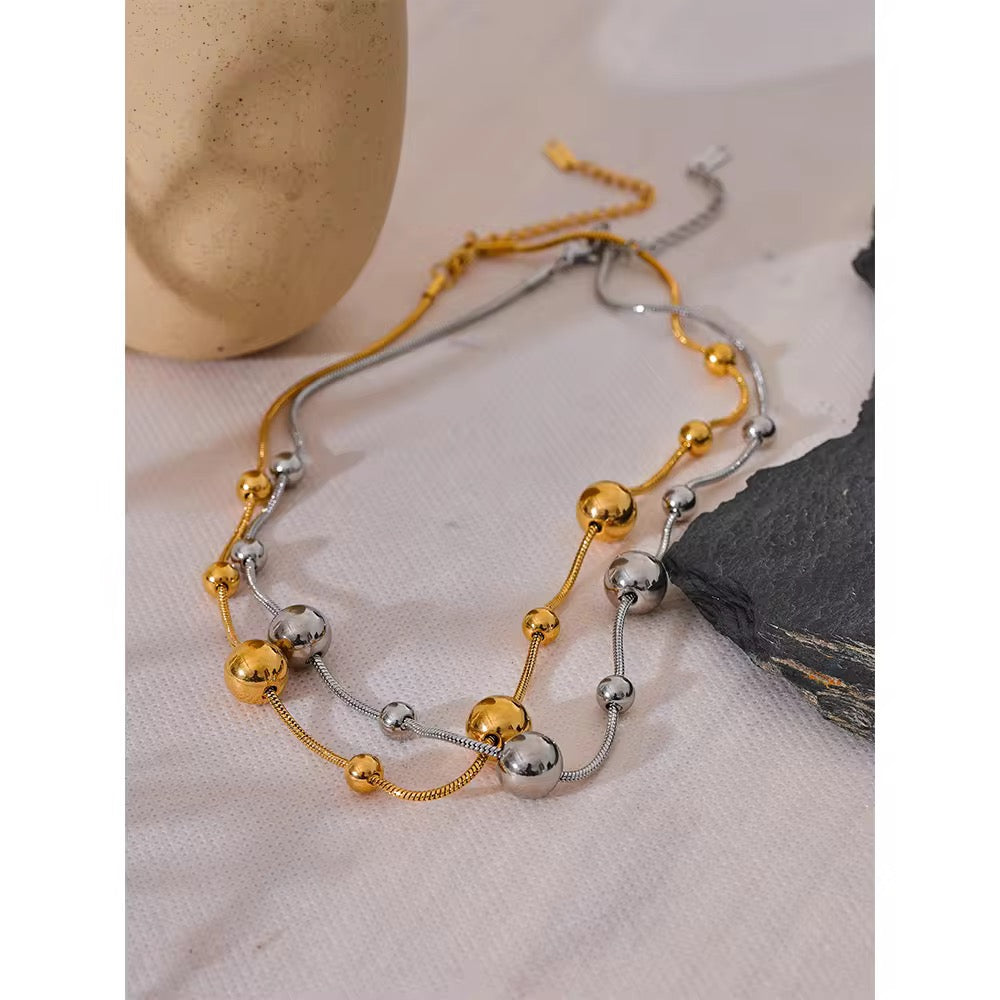 Premium stainless steel necklace with platinum plating