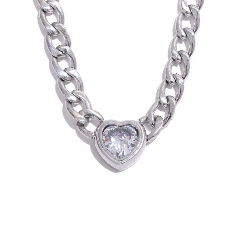 Premium stainless steel necklace with platinum plating