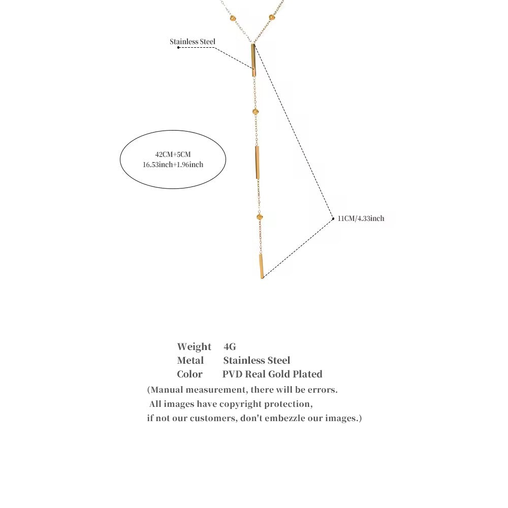 Premium stainless steel necklace finished with 18k gold plating