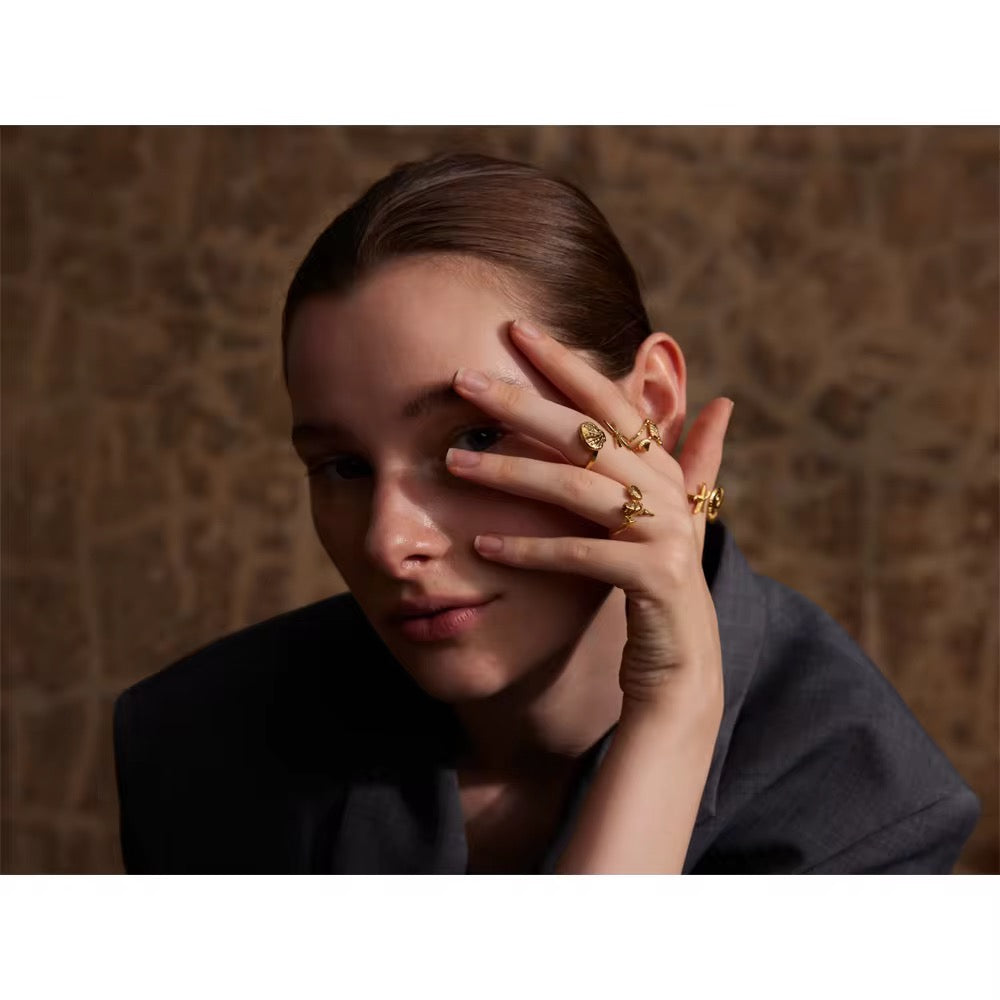 Premium stainless steel ring finished with 18k gold plating