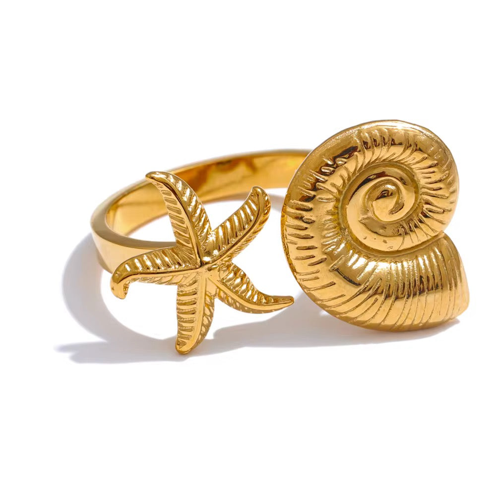 Premium stainless steel ring finished with 18k gold plating