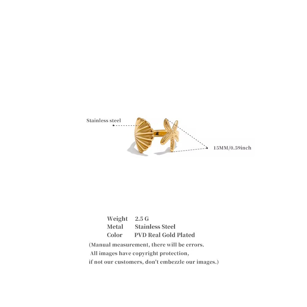 Premium stainless steel ring finished with 18k gold plating