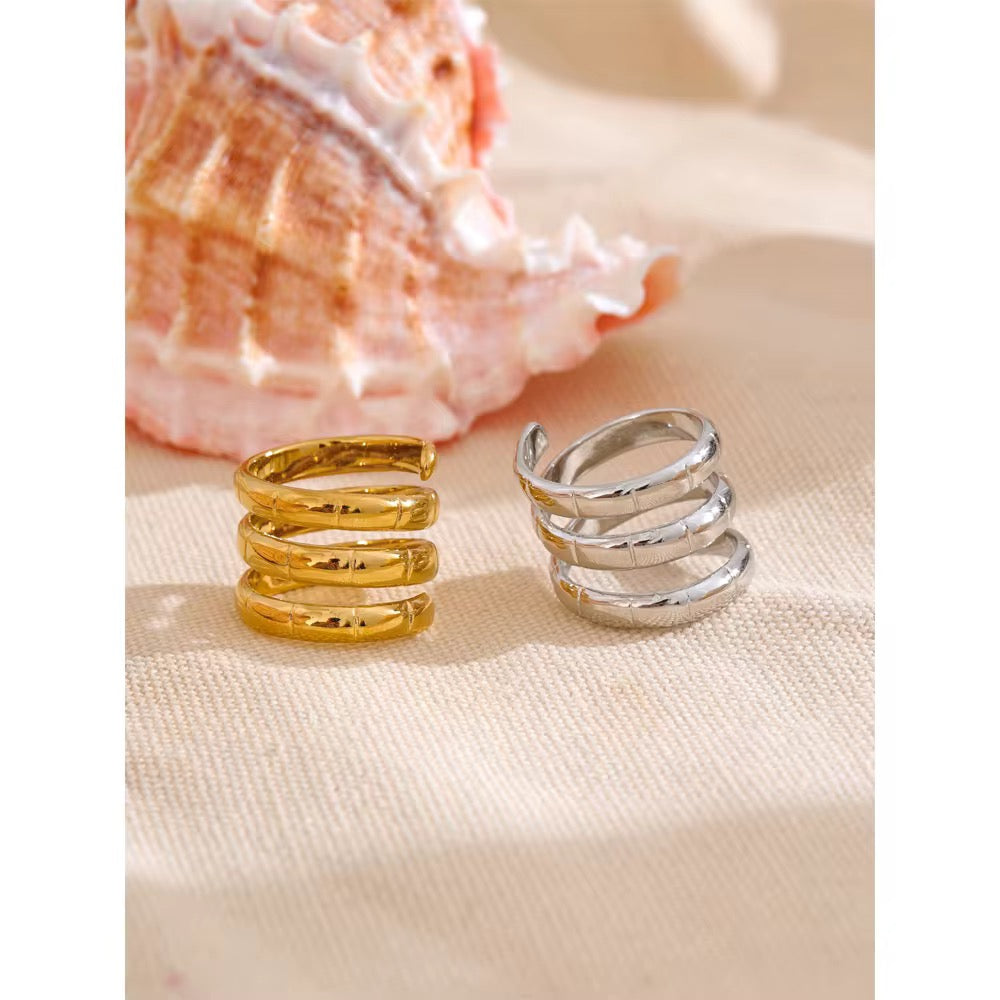 Premium stainless steel ring finished with 18k gold plating