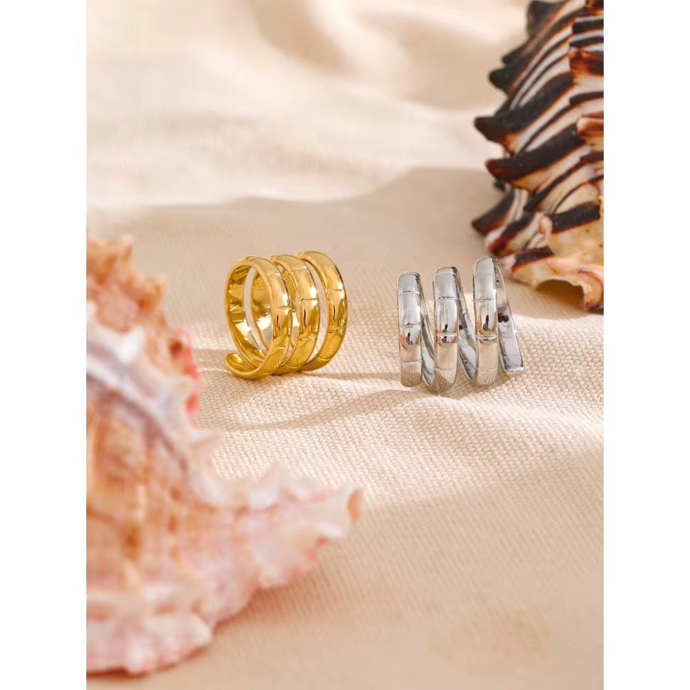 Premium stainless steel ring finished with 18k gold plating