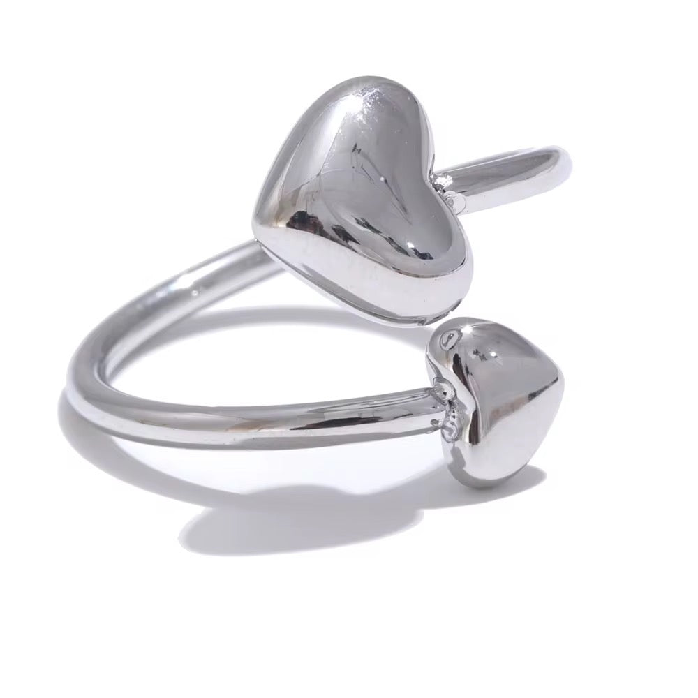 Premium stainless steel ring with platinum plating