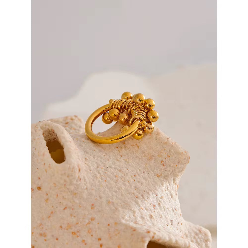 Premium stainless steel ring finished with 18k gold plating