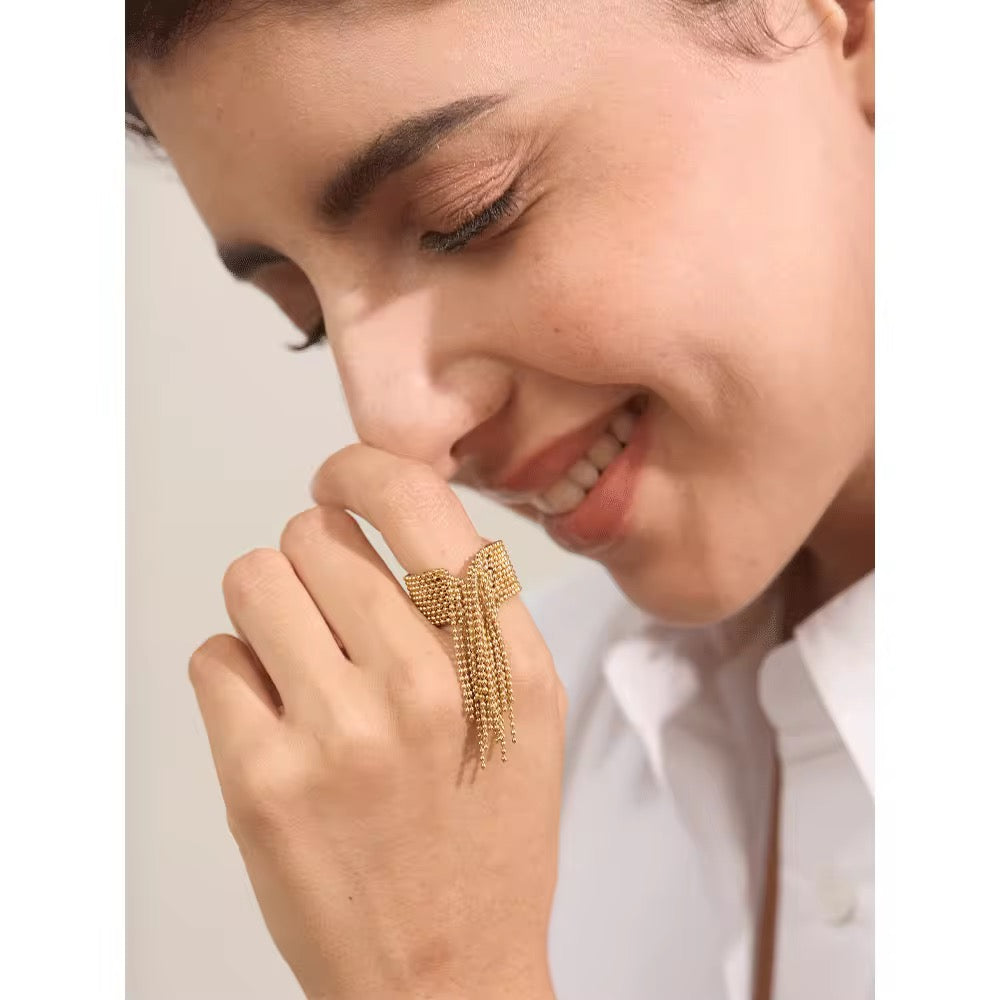 Premium stainless steel ring finished with 18k gold plating