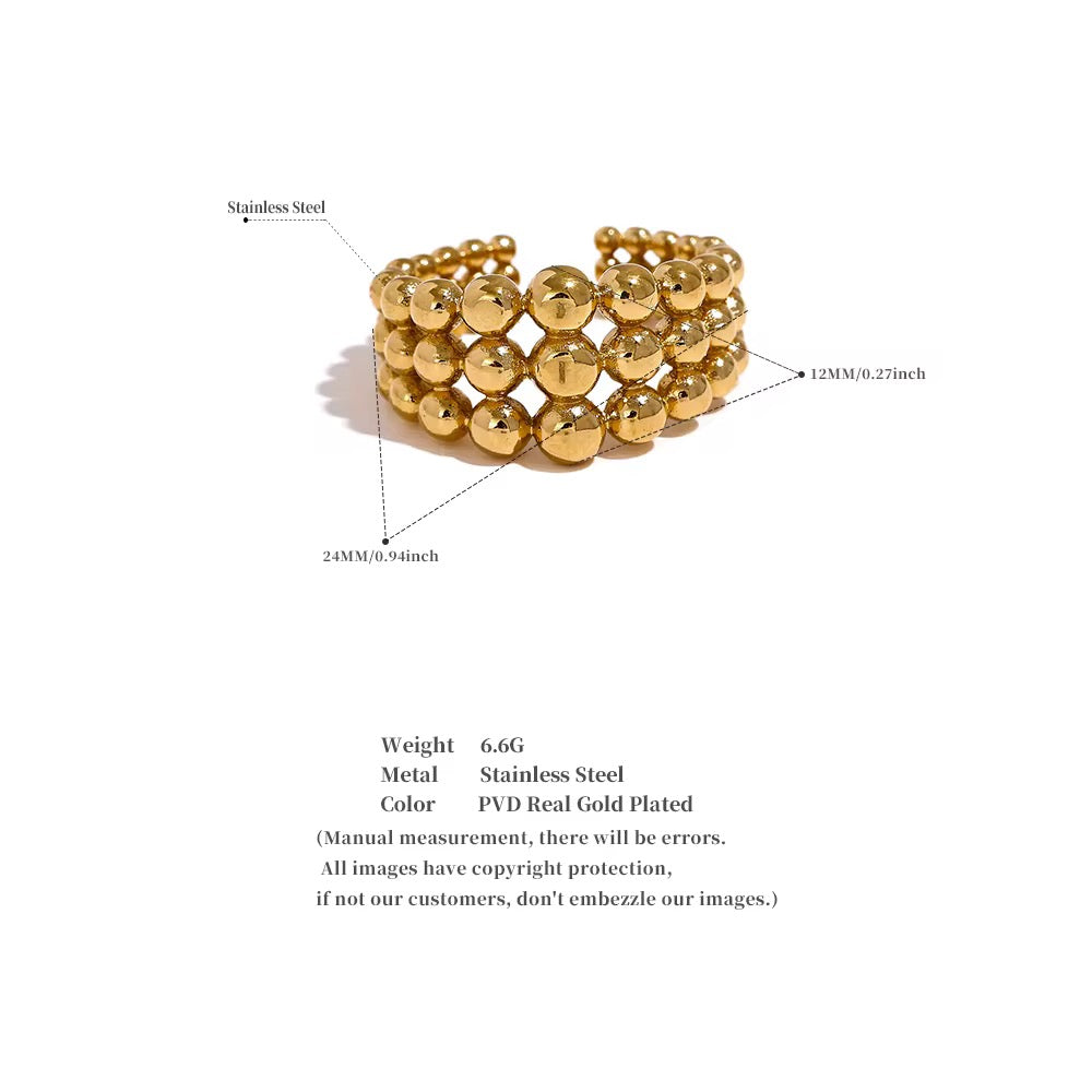 Premium stainless steel ring finished with 18k gold plating