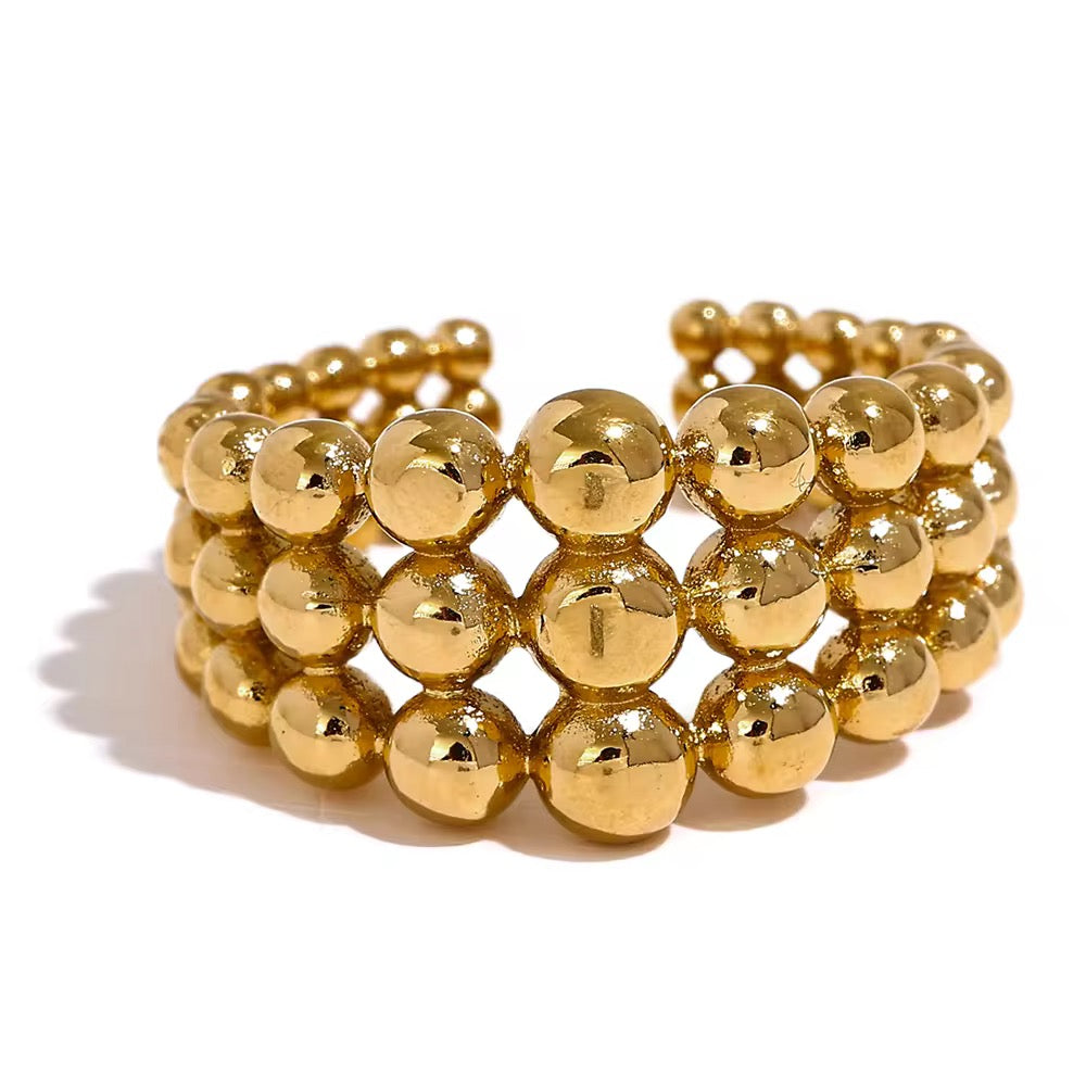 Premium stainless steel ring finished with 18k gold plating