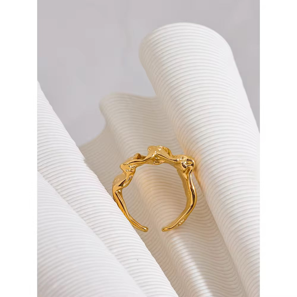 Premium stainless steel ring finished with 18k gold plating