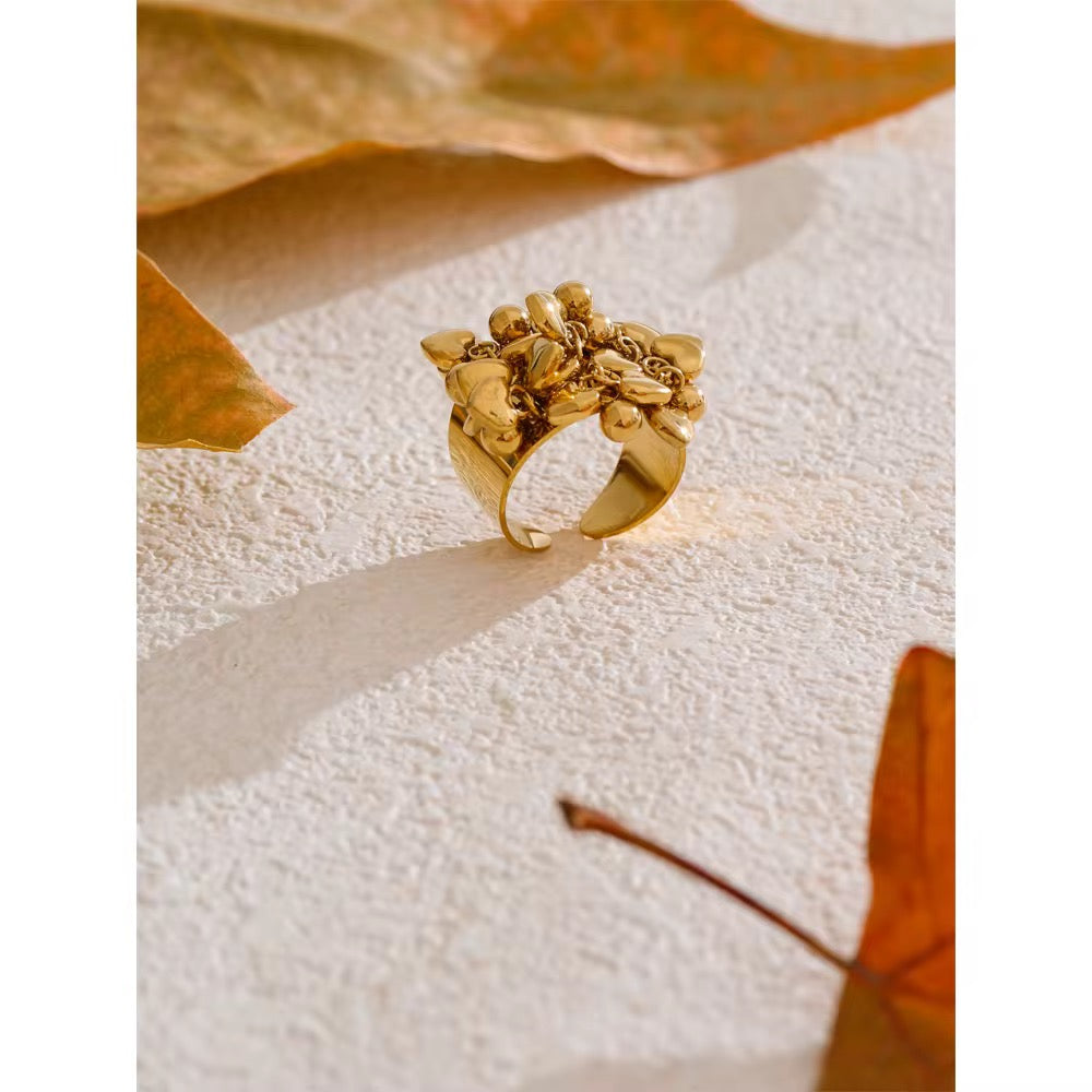 Premium stainless steel ring finished with 18k gold plating