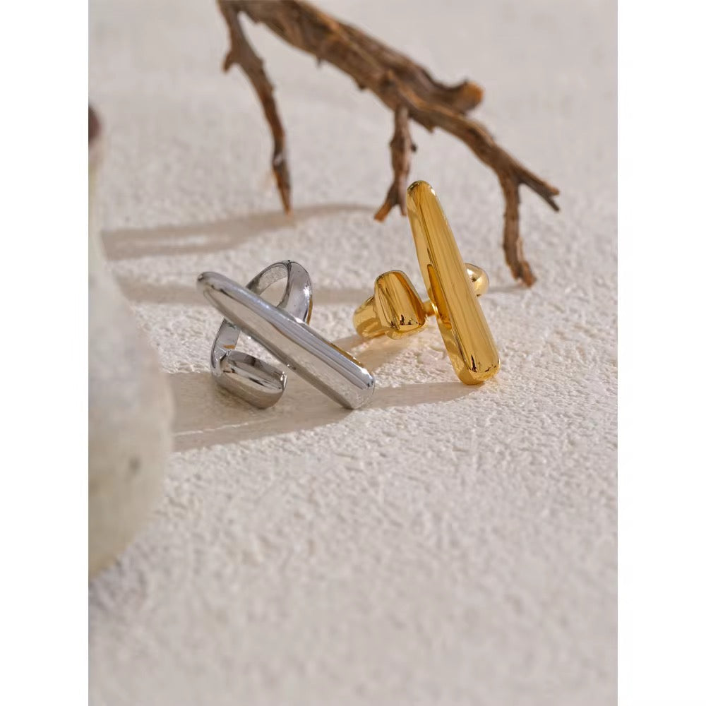 Premium stainless steel ring finished with 18k gold plating