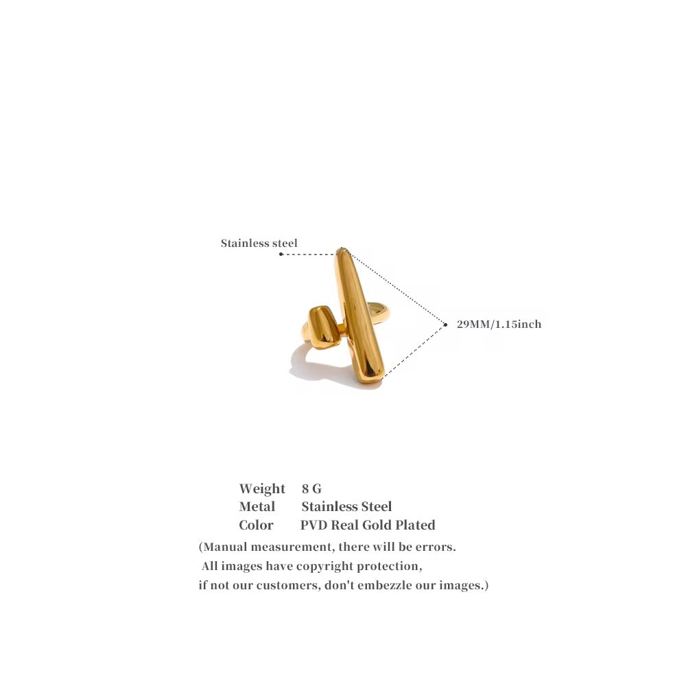 Premium stainless steel ring finished with 18k gold plating