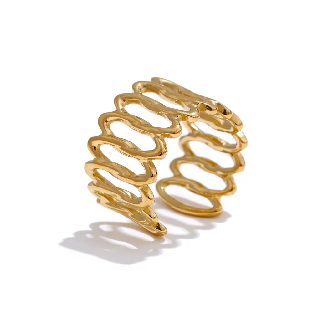 Premium stainless steel ring finished with 18k gold plating