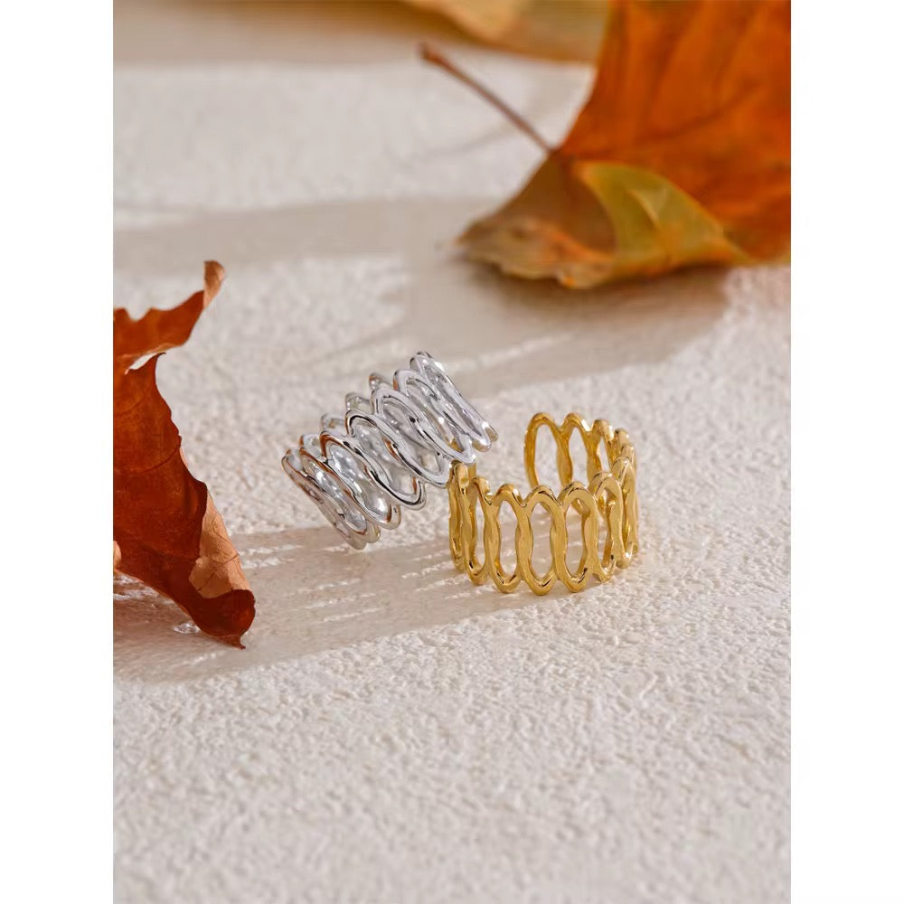 Premium stainless steel ring finished with 18k gold plating