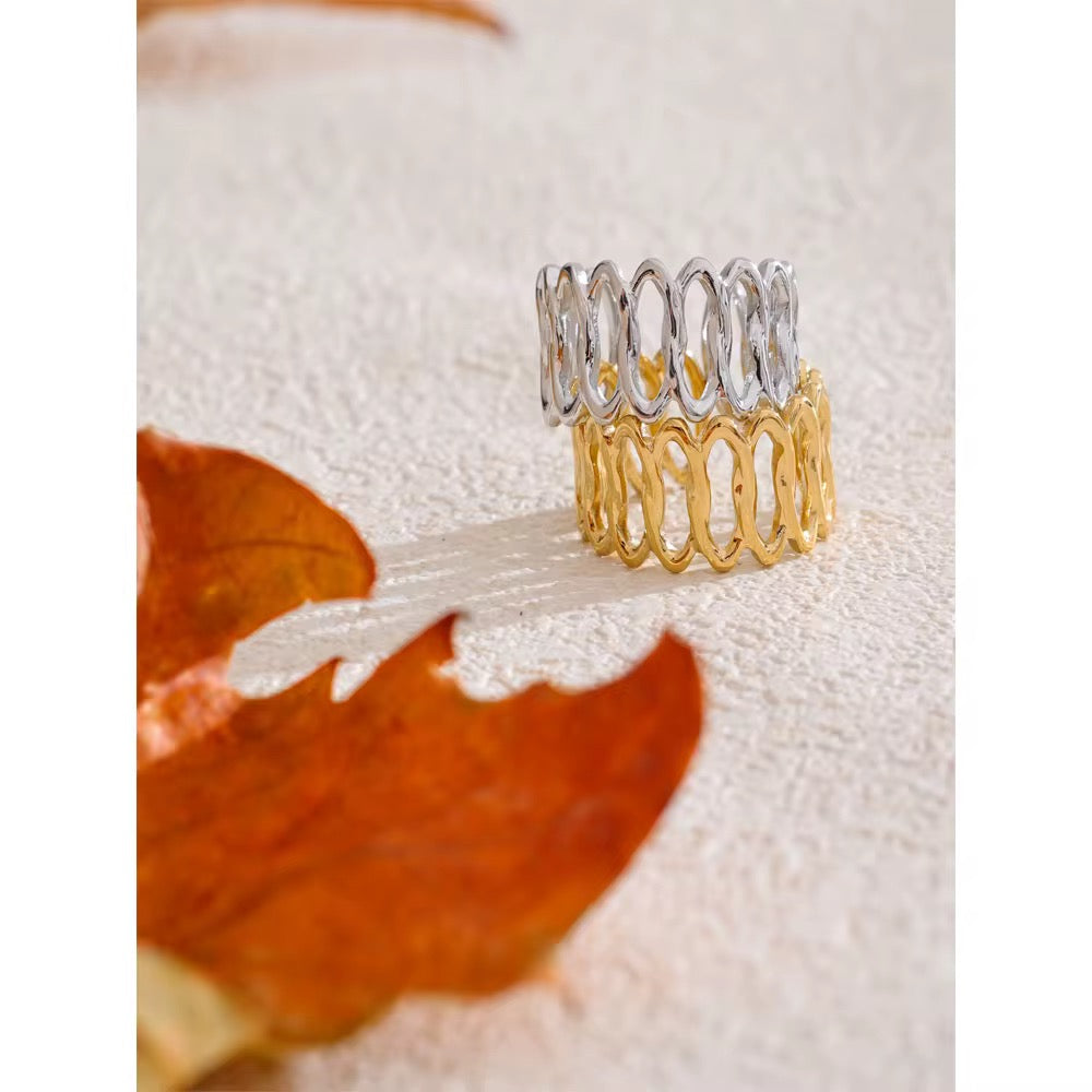 Premium stainless steel ring finished with 18k gold plating