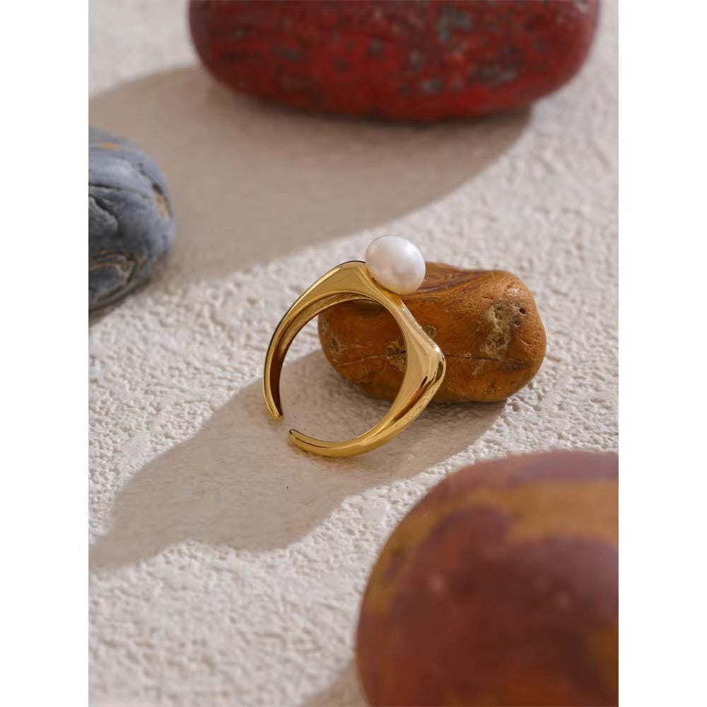 Premium stainless steel ring finished with 18k gold plating